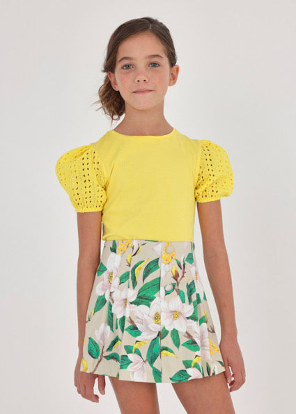 Gonna-pantalone stampata cotone ragazza