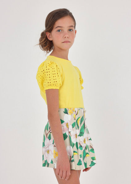 Gonna-pantalone stampata cotone ragazza