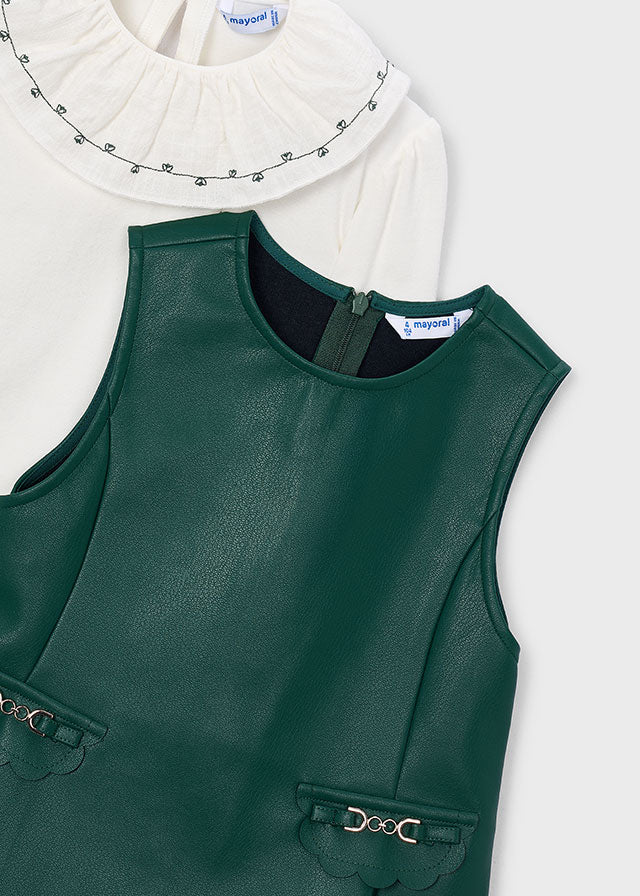 Vestito in ecopelle bambina Mayoral
