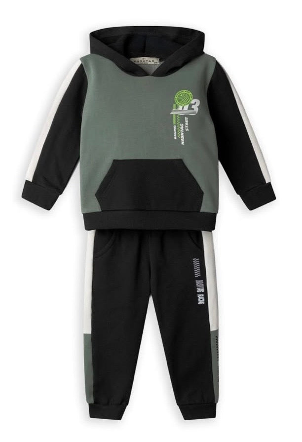 Completo 2 pezzi felpa con cappuccio bambino Hashtag