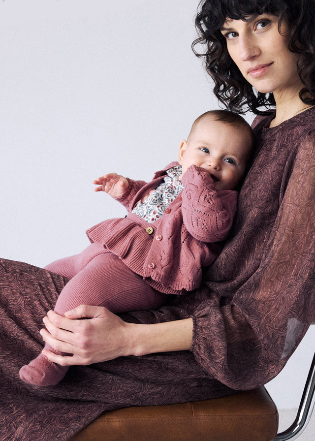 Completo tre pezzi in tricot neonata Mayoral
