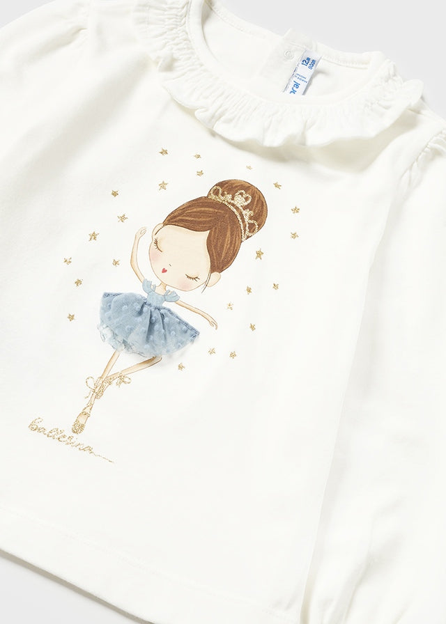 Maglietta volant cotone ecologico baby femmina i