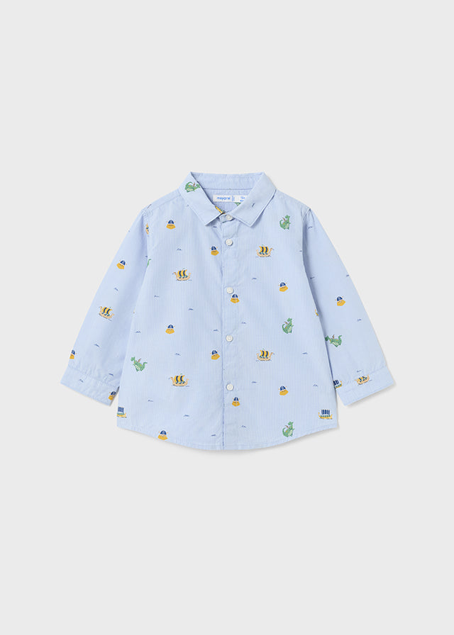 Camicia stampata cotone ecologico baby maschio