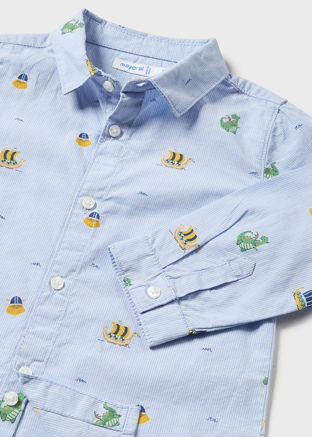 Camicia stampata cotone ecologico baby maschio