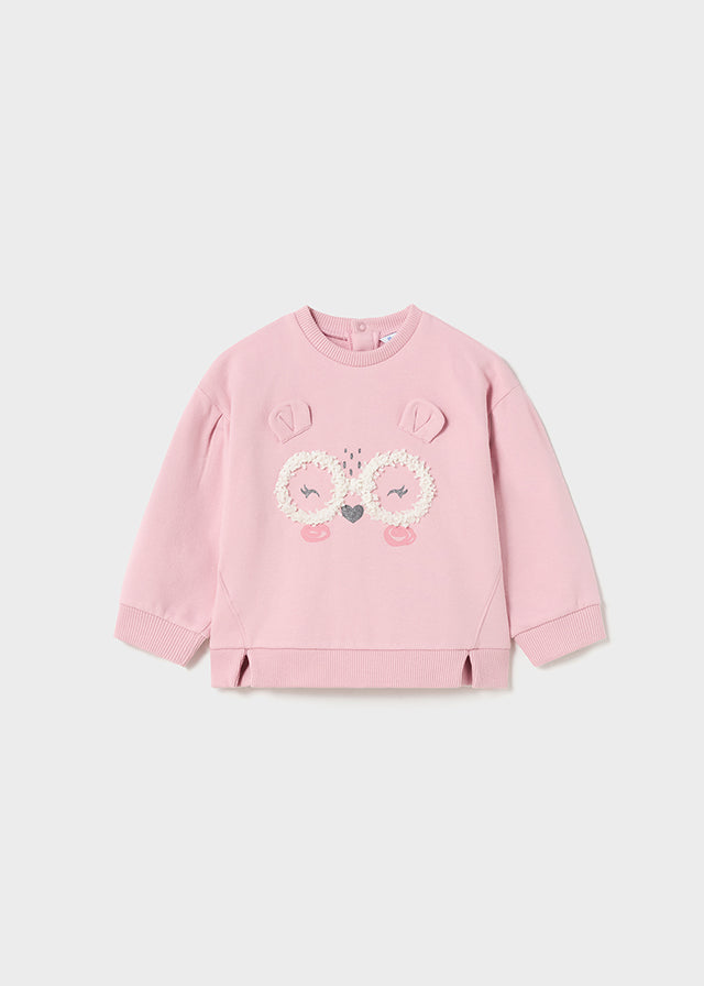Felpa con rilievo cotone ecologico baby femmina