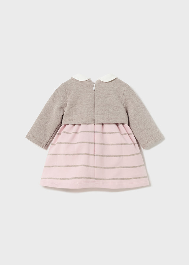 Vestito con finto cardigan cotone ecologico neonata