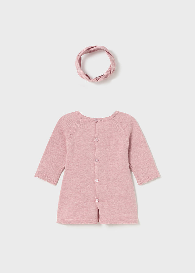 Vestito tricot con fascia neonata