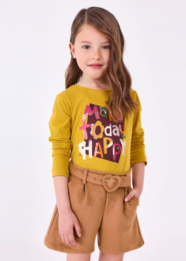 Shorts camoscio bambina