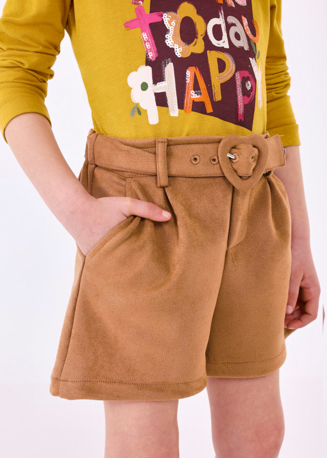 Shorts camoscio bambina