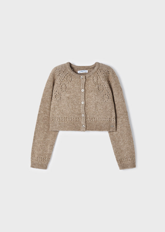 Cardigan tricot trafori bambina