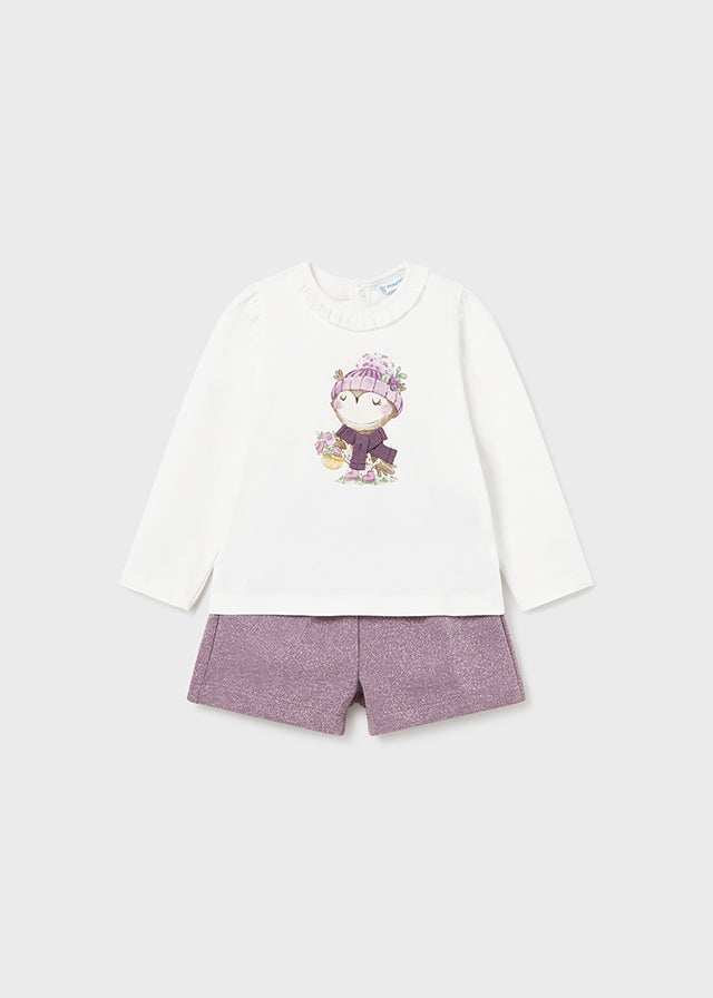 Completo pantaloncino e maglietta baby femmina