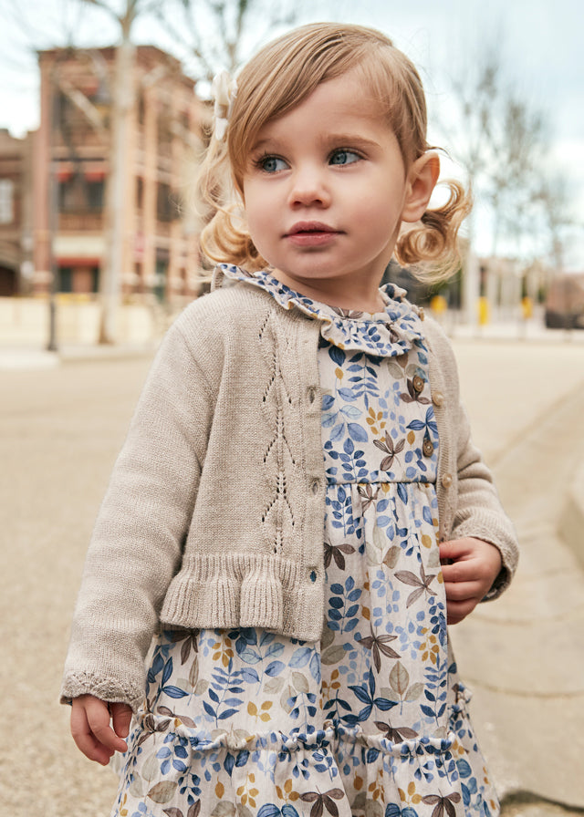 Cardigan volant tricot baby femmina