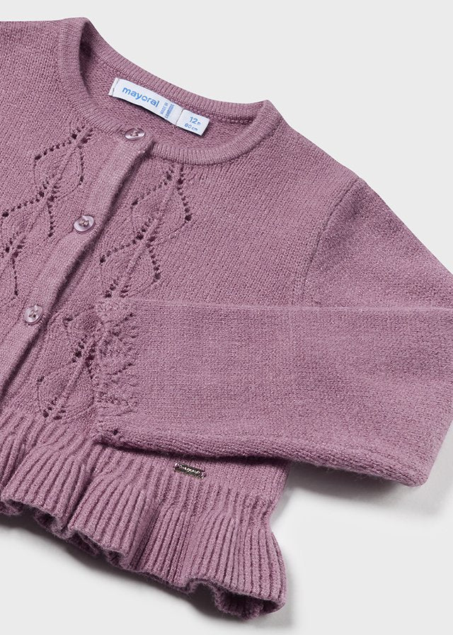 Cardigan volant tricot baby femmina