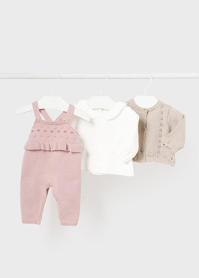 Completo 3 pezzi in maglia neonata