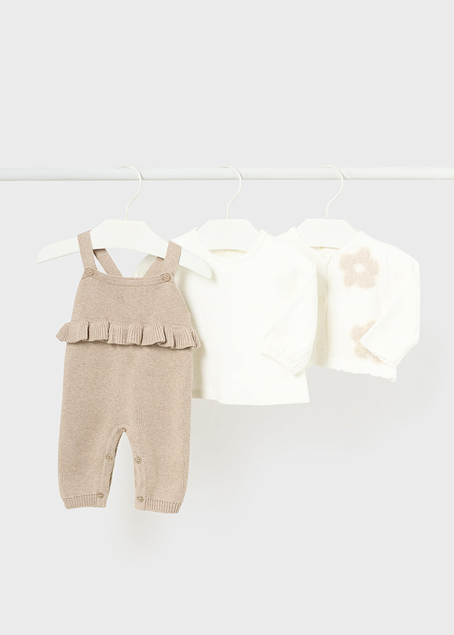 Completo 3 pezzi in maglia neonata