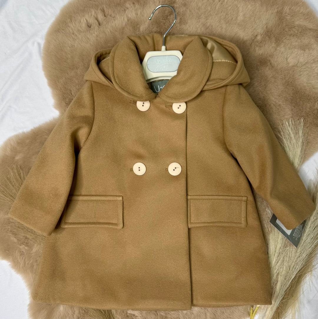 Cappotto in panno con cappuccio baby boy Yoedu