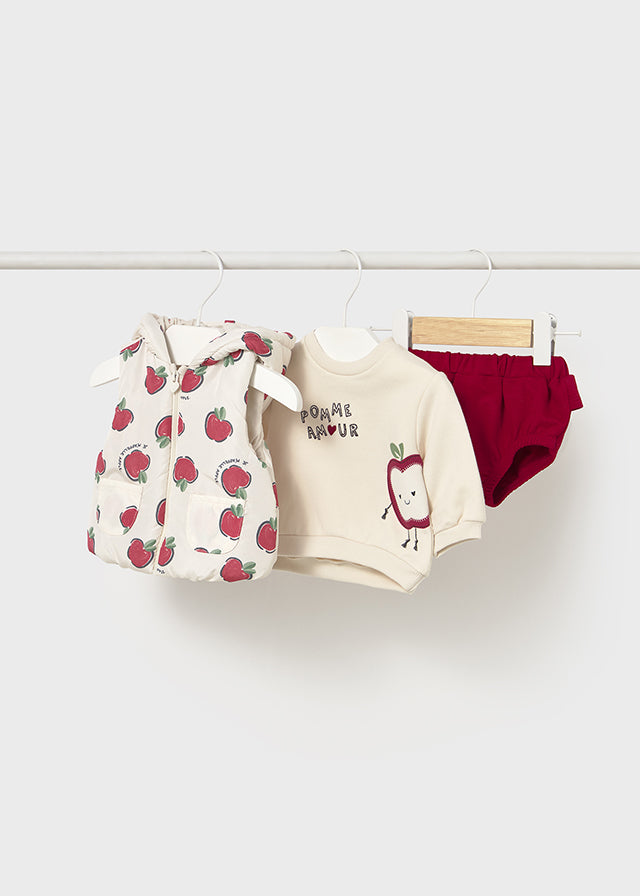 Completo 3 pezzi con gilet neonata Mayoral