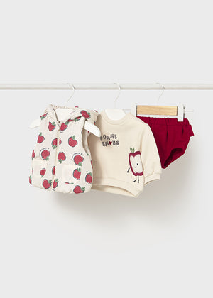 Completo 3 pezzi con gilet neonata Mayoral