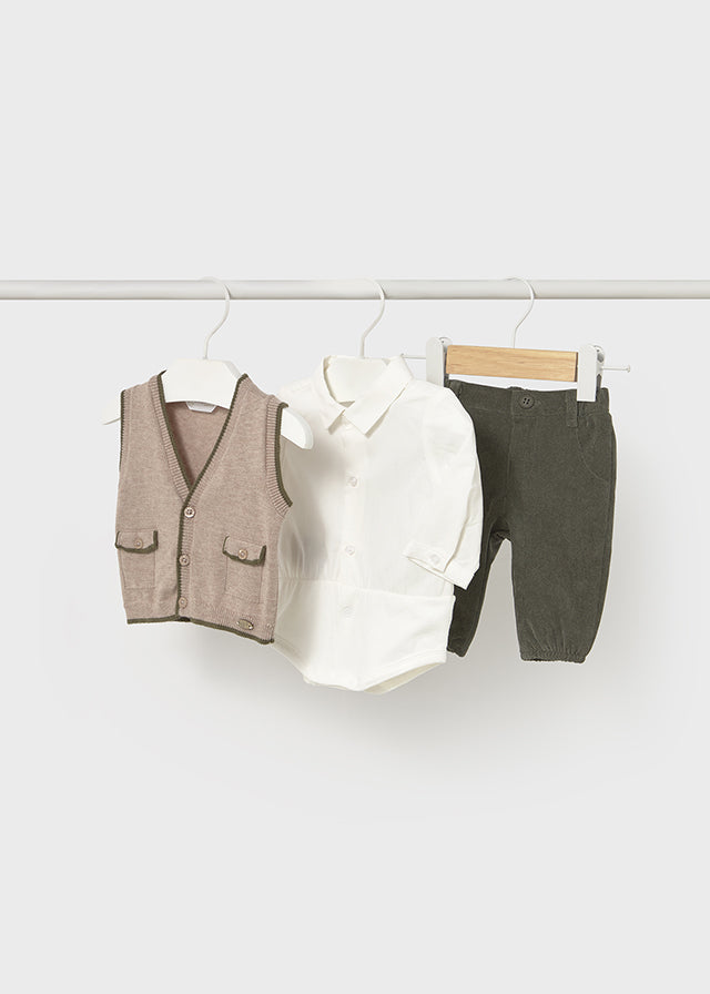 Completo 3 pezzi con gilet neonato Mayoral
