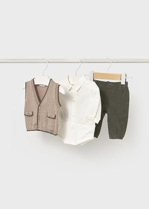 Completo 3 pezzi con gilet neonato Mayoral