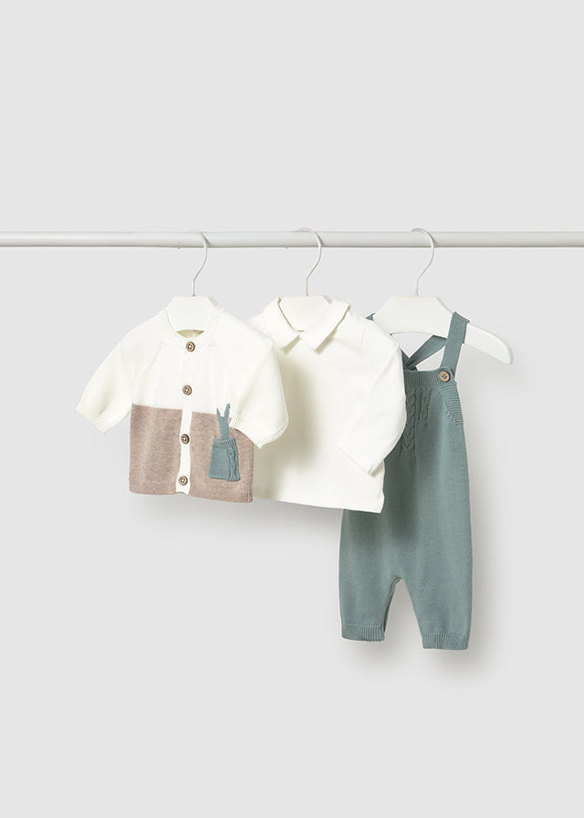 Completo salopette 3 pezzi neonato Mayoral