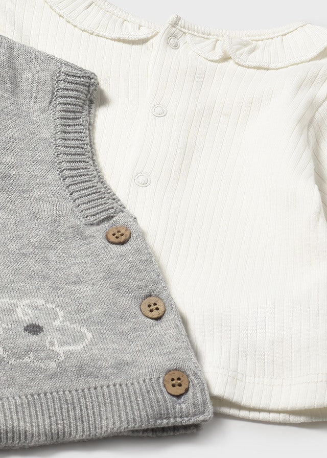 Completo con gilet neonata Mayoral