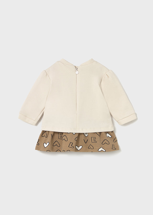 Vestito combined con stampa neonata Mayoral