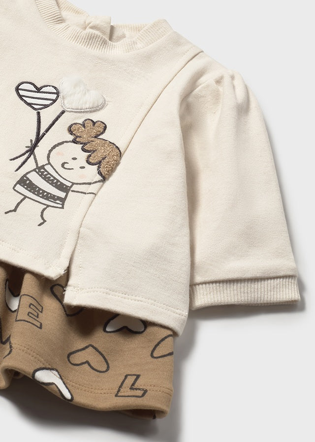 Vestito combined con stampa neonata Mayoral