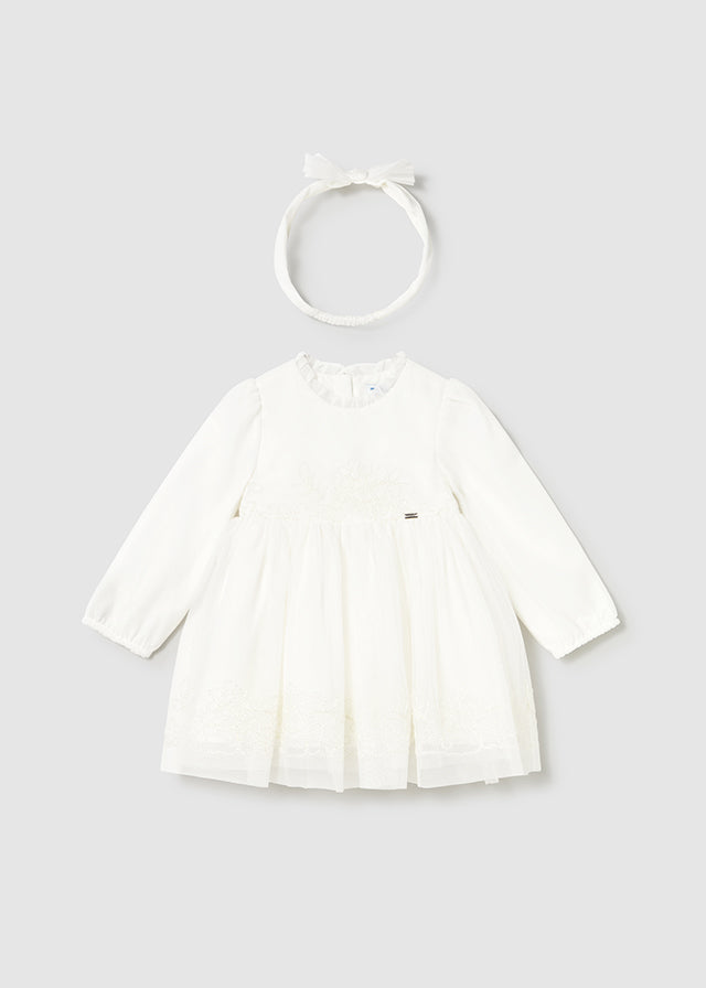 Vestito cerimonia tulle ricamato baby femmina Mayoral
