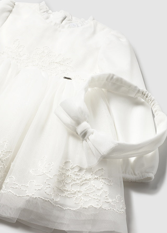 Vestito cerimonia tulle ricamato baby femmina Mayoral