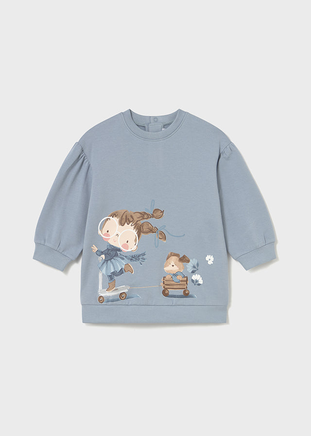 Vestito felpa grafica baby femmina Mayoral