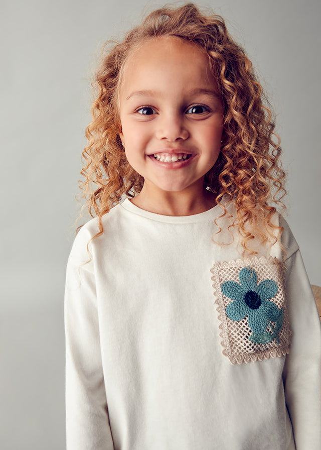 Maglietta tasca crochet bambina Mayoral