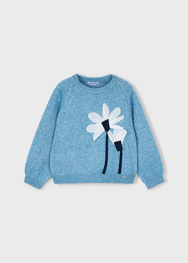 Maglione fiori applicazione bambina Mayoral