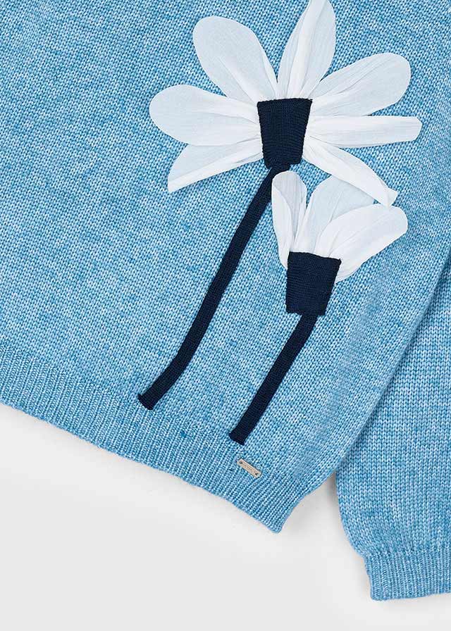 Maglione fiori applicazione bambina Mayoral