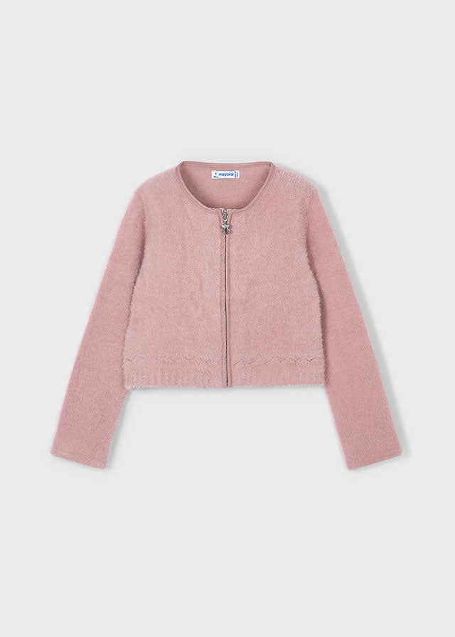 Cardigan in maglia pellicciotto bambina Mayoral
