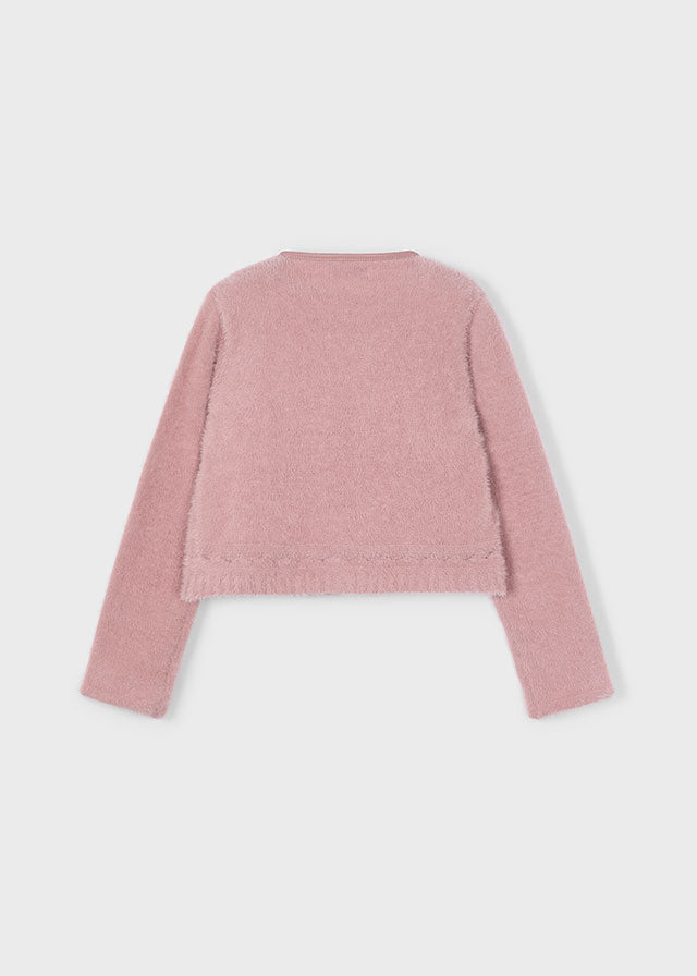 Cardigan in maglia pellicciotto bambina Mayoral