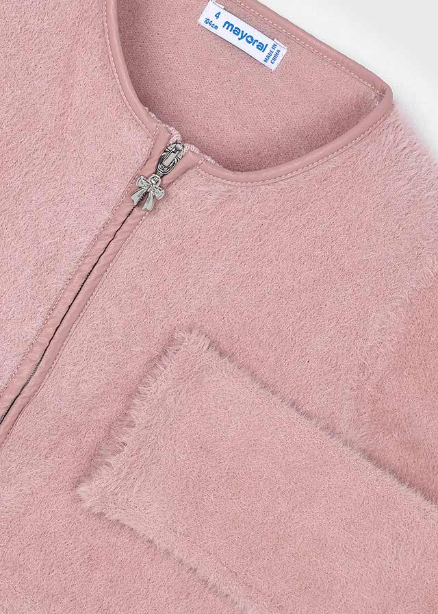 Cardigan in maglia pellicciotto bambina Mayoral