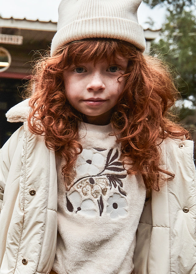 Felpa pelliccio fiore bambina Mayoral