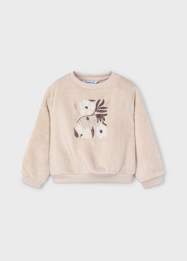 Felpa pelliccio fiore bambina Mayoral
