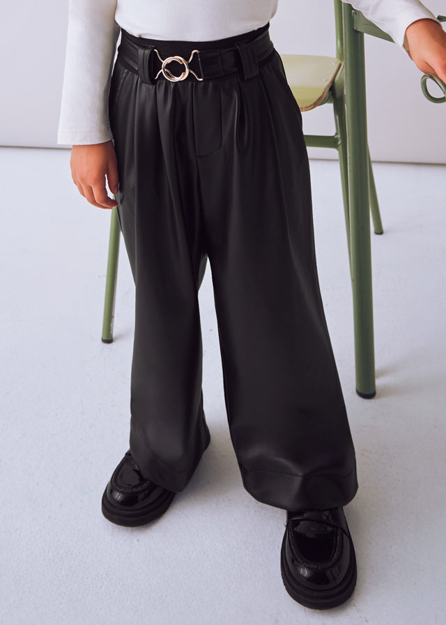 Pantalone similpelle con cintura bambina Mayoral