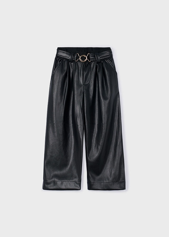 Pantalone similpelle con cintura bambina Mayoral