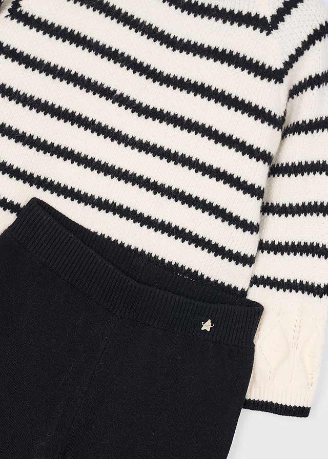 Completo pantalone e maglione righe bambina Mayoral