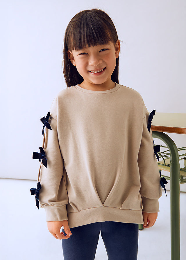 Completo leggings e felpa fiocco bambina Mayoral