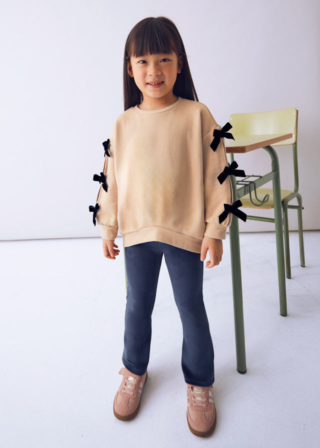 Completo leggings e felpa fiocco bambina Mayoral