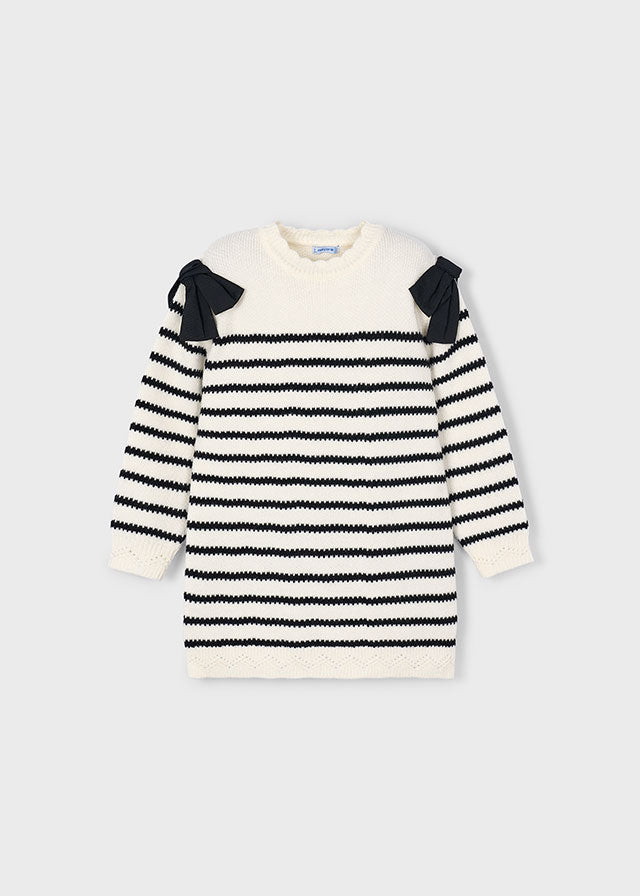 Vestito righe fiocco bambina Mayoral