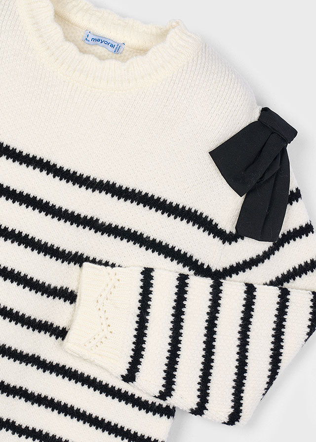 Vestito righe fiocco bambina Mayoral