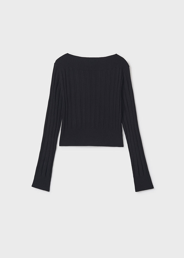 Maglione con dettagli canalé ragazza Mayoral
