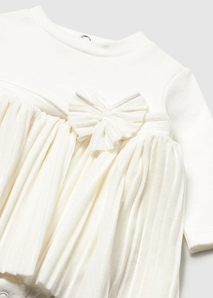 Vestito in ciniglia e cotone neonata Mayoral