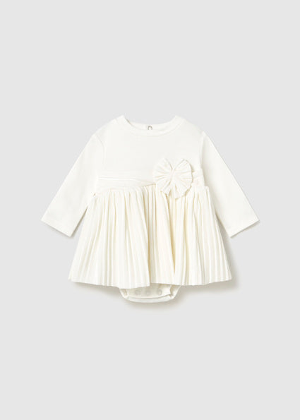 Vestito in ciniglia e cotone neonata Mayoral