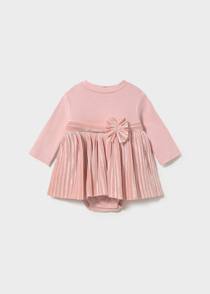 Vestito combinato in ciniglia e caldo cotone neonata Mayoral